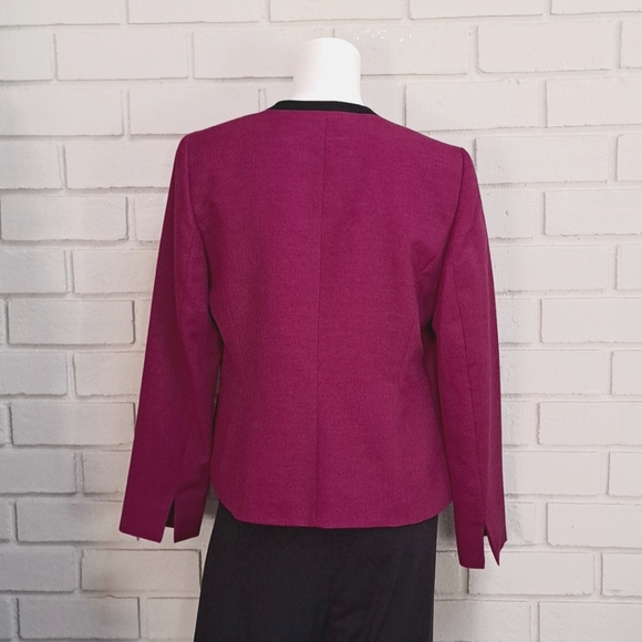 Evan Picone Fucia/Black Open Front Lined Blazer. Size 6 NWOT - Picture 6 of 10